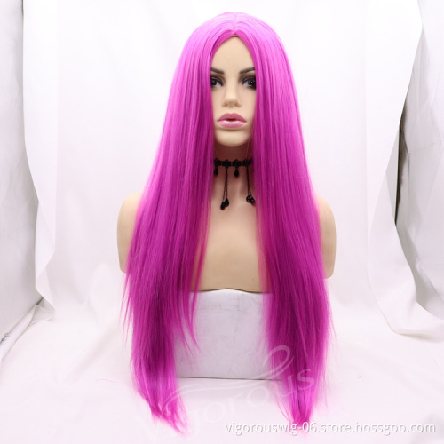 Vigorous Easy Install long wave curly non Lace Wig Natural Color Synthetic Wigs Heat Resistant Fiber Hair for women